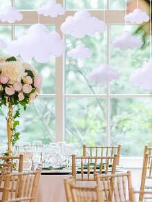 10pcs 3D Cloud Felt Hanging Decor, Ideal For Decorating Ceilings, Walls, Birthdays, Weddings, Parties, Stages And More