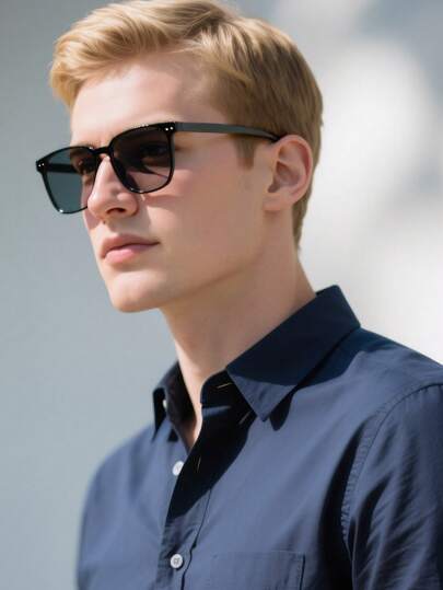 Polarized Sunglasses Women Retro Square Plastic Frame Fashion Eyeglasses Classic Design For Outdoor Sports Cycling Traveling Beach Vacation Driving Fishing Summer UV Protection Sunglasses Men