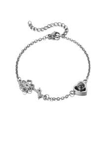 Pulsera personalizada de acero inoxidable con foto y flor de nacimiento cortada con láser, proyección de foto, un regalo único e ideal para ella, esposa, madre, abuelos para aniversarios, conmemoraciones, cumpleaños, uso diario, Día de la Madre, Día de San Valentín, Navidad, Año Nuevo