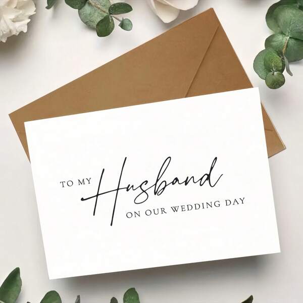 1pc Romantic Husband Wedding Card - On Our Special Day, Send Your Soulmate Heartfelt Emotions, Souvenirs With Envelopes