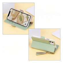 Fashionable Tassel Patchwork Phone Case, Notebook-Style Smart Phone Case, Card Storage Design, Perfect For Women & Men, Multi-Function Phone Case With Stylish Appearance, Wallet-Style Shock Absorbing Function, Memo Pad Phone Case, Wallet-Style, Elegant Gift, Anti-Fall, Card Storage Stand Function, Minimalist & Fashionable, Full-Protection Stand, PU Leather Smart Phone Case, Birthday Gift, New Year Gift, Mother's Day Gift