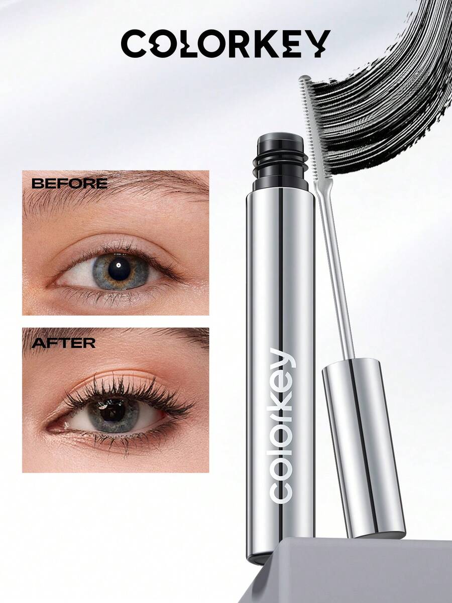 COLORKEY Steel Comb Lash Defining Mascara,Curling Mascara,Long-Lasting,Slim,Curling,Smudge Proof,Non ClumpingFor Women For Daily Use,Gift For Women Mom Wife Sister Teen Girl Friend,For Party,For Travel,Party Beach Travel Holiday Camping Outdoors,Makeup,Christmas,Christmas Gifts,Makeup - Black - View 1
