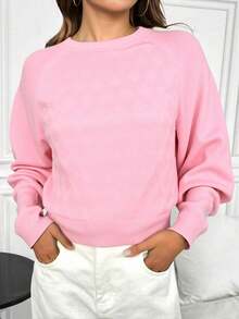 Women Knit Tops - Pink - View 2