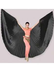 1pc Belly Dancing Wings, Dance Performance Props, Radius 55.12 Inches/140.0 Cm (Without Stick) - Multicolor - View 5
