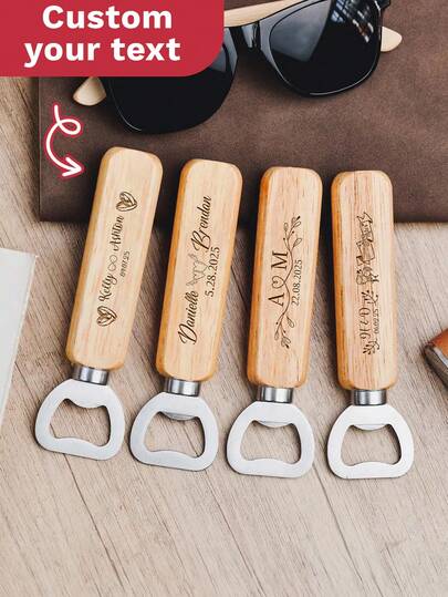Custom Wooden Bottle Opener, Wedding Favors For Guests, Personalized Groomsmen Gift, Party Favors, Bulk Engraved Bottle Opener, Party Favors, Wedding Favors For Guests, Rustic Wedding Favor, Bottle Opener, Gifts, Personalized Durable,Colorful,Cute,Adorable,Funny,Kawaii,Y2K,Stylish,Unisex,Casual,Custom,Personalized,Unique,Customized,Ideal Gifts For Him,Ideal Gifts For Her,Her,Boyfriend,Girlfriend,Family,Friends