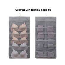 1 Túi đựng đồ lót treo tường, túi đựng áo ngực, quần lót, tất, túi đựng đồ trong tủ quần áo có thể gấp gọn và tái sử dụng, quà tặng tuyệt vời cho gia đình vào dịp Giáng sinh, Halloween (Nhiều màu sắc và kiểu dáng) - Xám - Xem 17