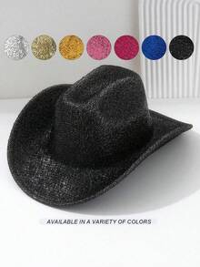 1 pieza Sombrero de copa neutro para hombres y mujeres con acabado cepillado y unicolor brillante, estilo punk con ala ancha, adecuado para fiestas, eventos con tema occidental, reuniones, fiestas de compromiso, juegos de roles, ceremonias de graduación, fiestas de disfraces, festivales, bodas, celebraciones de cumpleaños, festivales de música, ceremonias de mayoría de edad, de moda y versátil - color sólido - Ver 12