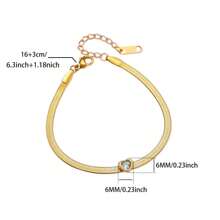1 Peça Elegante Pulseira de Corrente de Cobra com Coração de Zircônia para Mulheres, Pulseira de Aço Inoxidável À Prova d'Água, Joias, Presentes de Aniversário e Casamento