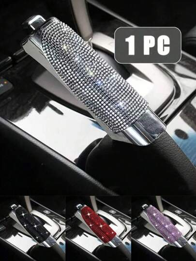 1 pezzo Rivestimento diamantato per leva del freno a mano da auto, accessorio per interni auto, copertura universale di protezione per leva freno a mano, modificabile