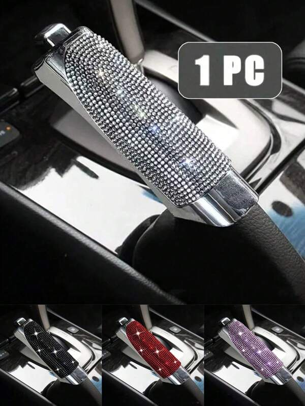 1 Stück im Auto montierbarer Handbremsgriff-Überzug mit Diamanteinlage, universelle Abdeckung für Autoinneres, Handbremsschutz, Handbremsgriff-Überzug, Anpassung des Ziehgriffs