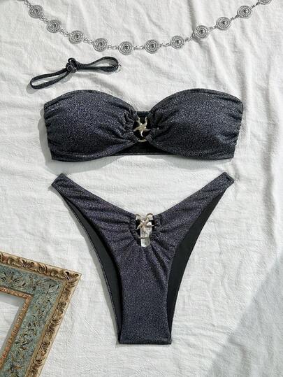 Women's Black Sexy Designed Bikini Set For Beachwear Vacation Summer