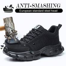 UMBURLLY Women's Steel Toe Safety Shoes, Anti-Crush, Anti-Puncture, Breathable, Simple & Lightweight, Suitable For Work