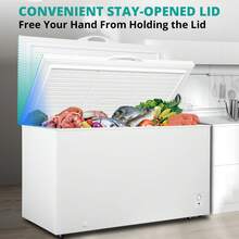 SMAD 14 Cubic Foot Box Freezer With 1 Basket For Deep Freezing, Low Noise, 7-Speed Adjustable Thermostat, Suitable For Garages, Kitchens, Offices, Meat, Houses, Commercial, White - US B Type Plug(110-127V) - View 5