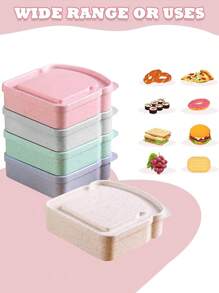 Reusable Bento Box For Sandwiches & Lunch – Toast-Shaped Plastic Container With Leak-Proof Lid, Microwave & Dishwasher Friendly – Ideal For Families Or Adults – Practical Kitchen Supplies