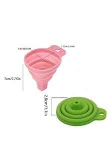 3pcs Collapsible Silicone Funnel, Multi-Function Portable Mini Kitchen Retractable Filter, Plastic Material With Grain, Pasta, Rice, Sand Sifter Liquid Dispenser Tool, Summer - Multicolor - View 4