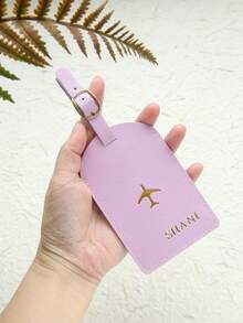 Takeoak 1个定制金色字母组合仿皮行李牌，适用于行李箱，可定制烫印姓名，带隐私姓名卡，个性化旅行包/背包标签，婚礼座位卡，礼品标签，旅行配件，手工制作，时尚旅行礼物，生日伴娘礼物，送给朋友，多用途，大容量，多功能 - 彩色 - 查看 5