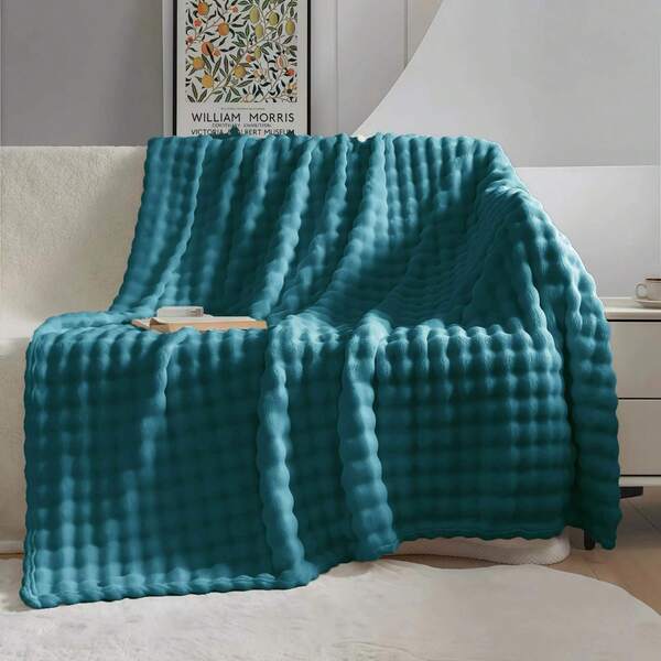 Cobertor de lã de pelúcia de cor sólida de 160*200 cm, adequado para quarto, cama, sofá