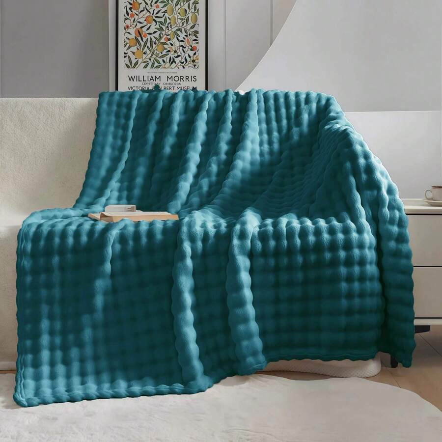 Cobertor de lã de pelúcia de cor sólida de 160*200 cm, adequado para quarto, cama, sofá