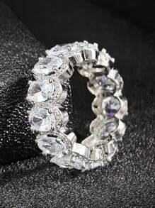 MOONSO 1 Stück eleganter und luxuriöser ovaler Design Strass Ring für Hochzeit/Jahrestag Feier für Frauen R4574