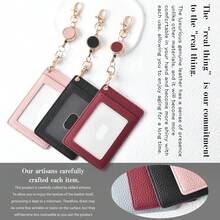 1 件皮革巴士带伸缩线圈身份证卡盒轻巧紧凑适合包括月票工作证学校身份证卡夹卡夹钱包名片夹信用卡夹卡片夹女士女士男士钱包钥匙扣卡片钱包 - 彩色 - 查看 5