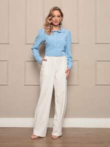 Camisa da moda feminina - Azul bebê - Visão 2