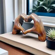 1pc Gesture Decoration, Heart Hand Statue Room Decoration, Love Finger Sculpture Wedding Decoration For Shelf Coffee Table Office Bedroom TV Cabinet Bookshelf Small Ornament Home Decoration