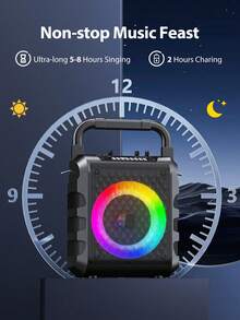 JYX Caisses karaoke con 2 micrófonos sin filtro, karaoke profesional portátil Bluetooth con luces LED, Eco/TF/USB, AUX, para Les Fêtes et Les Adultes, Cadeau pour Les Amis et la Family