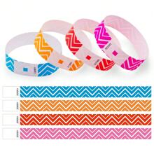 100/400pcs New Striped Paper Wristbands, Fluorescent Color Wristbands With 6-Digit Serial Number, Lightweight Event And Party Accessory For Clubs, Concerts, Festivals, Assorted Colors Disposable Wristbands, Enhance And Style For Christmas, Halloween, Weddings, Mother's Day, Etc.