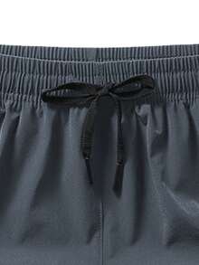 Men's Athletic Shorts With Drawstring, Elastic Waistband And Pockets, Quick-Dry And Loose Fit - Dark Grey - View 9