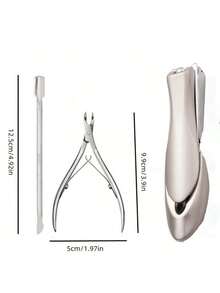 1pc Nail Clippers Stainless Steel Anti Splash Fingernail Cutter Manicure Tools Bionics Design Nail Trimmer Pedicure Scissor - Silver - View 12