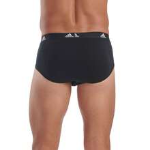 Adidas 阿迪達斯男士三角褲，3 條 - 三角褲，活性彈性棉，標誌，純色 - 黑色 - 查看 5