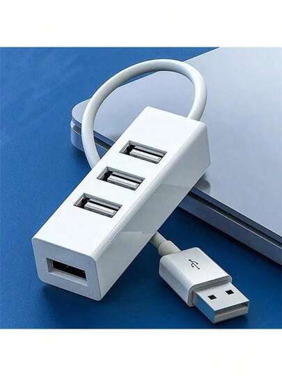 1pc Mini USB Hub Extensions, 4 Port USB Hub Expander, USB Adapter Station, Ultra Slim Portable Data Hub, USB Splitter, White