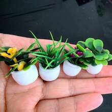 1 Mini Artificial Potted Plant - Realistic Simulation Of Bonsai And Floral Greenery, Durable Resin Square Pot, Mini Garden, Versatile Ornament For Universal Holiday Decorations