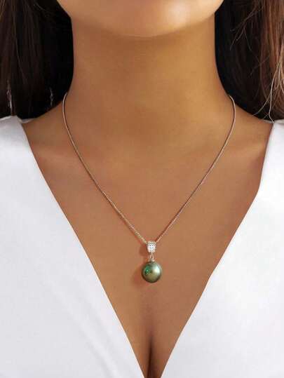 1 件天然淡水珍珠和 100% 纯银吊坠项链女士珠宝女士 925 纯银轻奢项链精美珠宝礼物送给女孩日常生活约会装饰