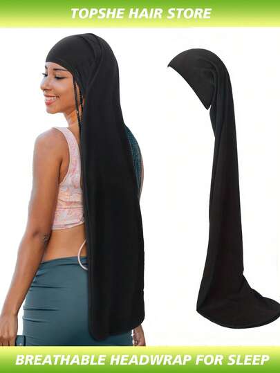 Plus Size Black Dreadlock Hat, Suitable For Men And Women Dreadlocks,Breathable Braiding Cap, Increases Hair Length And Volume, For Sleeping, Buns, Braids, Ponytails