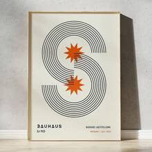 1pc /3PCSWall Arts Posters Optional Frame ModernMid Century Bauhaus Poster Geometric Wall Art Canvas Prints Living Room Bedroom Bright Colourful Artwork For Home Decor ,Wall Art With Frame