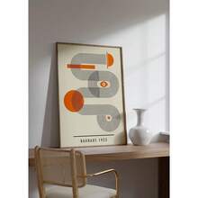 1pc /3PCSWall Arts Posters Optional Frame ModernMid Century Bauhaus Poster Geometric Wall Art Canvas Prints Living Room Bedroom Bright Colourful Artwork For Home Decor ,Wall Art With Frame