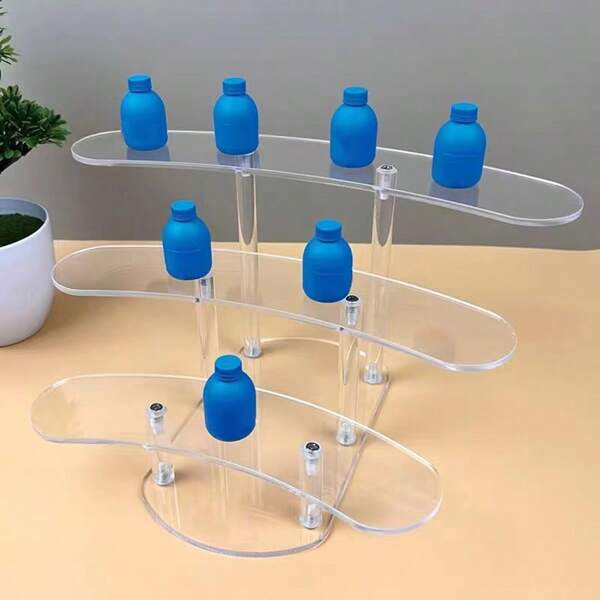 قاعدة عرض شفافة متعددة الطبقات 1 قطعة للتماثيل والدمي والكب كيك والحلويات والعطور والكيك - حامل عرض طبقات متعدد مناسب لطاولات الزفاف وأعياد الميلاد