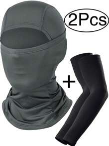 Balaclava Mask + Ice Sleeves, Men's Women's Soccer Ski Mask, Lightweight Sheath, Hat, UV Protector For Riding