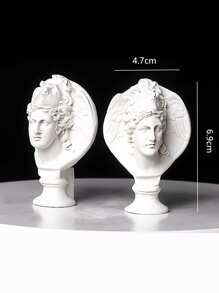1 pieza Escultura de resina blanca miniatura y retro de mitología griega de David, Apolo o Atenea, para decoración, soporte de fotos o accesorios