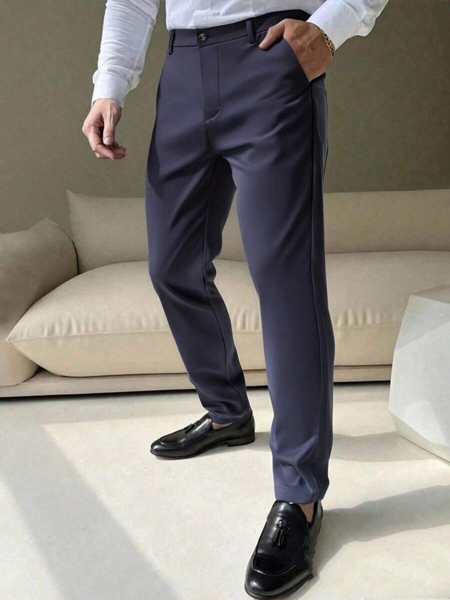 加大码男士超薄西装裤，透气柔软直筒休闲裤，宽松简约风格，秋季款