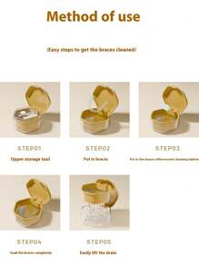 Tooth Socket Storage Box, Holder, Denture Box, Invisible Tooth Socket Cleaning Box, Portable Sealed Soaking Tooth Cleaning Box