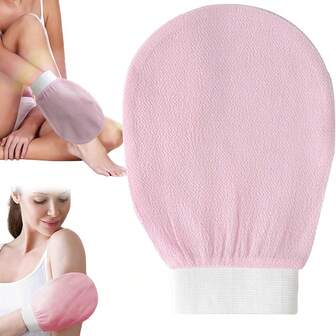 2 包去角质沐浴手套，双面去角质手套，去角质沐浴手套，身体磨砂手套，沐浴手套去角质身体清洁工具，深层去角质手套，光滑亮泽 - 身体磨砂沐浴和淋浴