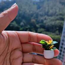 1 Mini Artificial Potted Plant - Realistic Simulation Of Bonsai And Floral Greenery, Durable Resin Square Pot, Mini Garden, Versatile Ornament For Universal Holiday Decorations