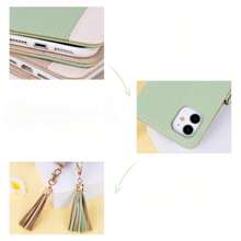 Fashionable Tassel Patchwork Phone Case, Notebook-Style Smart Phone Case, Card Storage Design, Perfect For Women & Men, Multi-Function Phone Case With Stylish Appearance, Wallet-Style Shock Absorbing Function, Memo Pad Phone Case, Wallet-Style, Elegant Gift, Anti-Fall, Card Storage Stand Function, Minimalist & Fashionable, Full-Protection Stand, PU Leather Smart Phone Case, Birthday Gift, New Year Gift, Mother's Day Gift