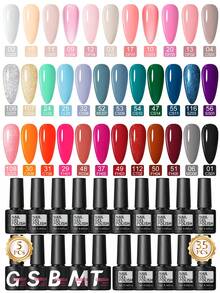 COSCELIA 40Pcs Gel Nail Polish Set 35 Colors Red Pink Green Purple Glitter Soak Off UV LED With 5Pcs Base And Top Coat Gold Silver Glitter Matte Glossy DIY Home Gift For Women Summer Vacation - Seasonal Flowers - 查看 1