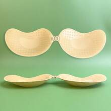 2pairs Strapless Adhesive Bra Silicone Breast Petals, Sexy Push-Up Invisible Brassiere For Women, Suitable For Spaghetti Strap Dress & Wedding Gown, Add More Volume To Small Busts With Mango-Shaped Cups - Apricot - View 8