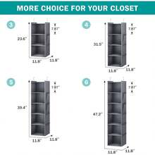4-Shelf Closet Hanging Storage Shelves,Hanging Closet Organizer - Black - View 10
