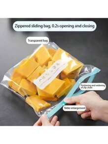 45pcs Zipper Seal Food Storage Bags, Thick Freezer Bags For Microwave, Reusable, Suitable For Organization (Also Available In 20pcs, 15pcs, 10pcs) Thicken Airtight Seal Fresh Keeping Bags With Zipper, For Home Refrigerator