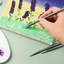 6pcs Professional Painting Brush Set For Acrylic, Watercolor, Oil, Gouache - Multifunctional Pen Body And Pen Surface Wooden Handle Artist Brush, Smooth To Use, Easy To Clean - Suitable For DIY Art Projects, Christmas, Halloween, Thanksgiving Crafts Materials,Back To School,School Supplies